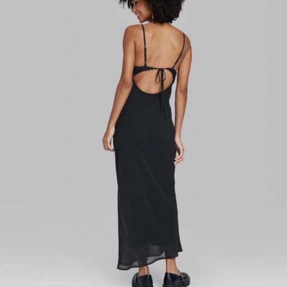 Wild Fable * Women’s Sleeveless Rosette Cup Maxi Dress * Size L – Black (NWT) 🖤 - Picture 2 of 7